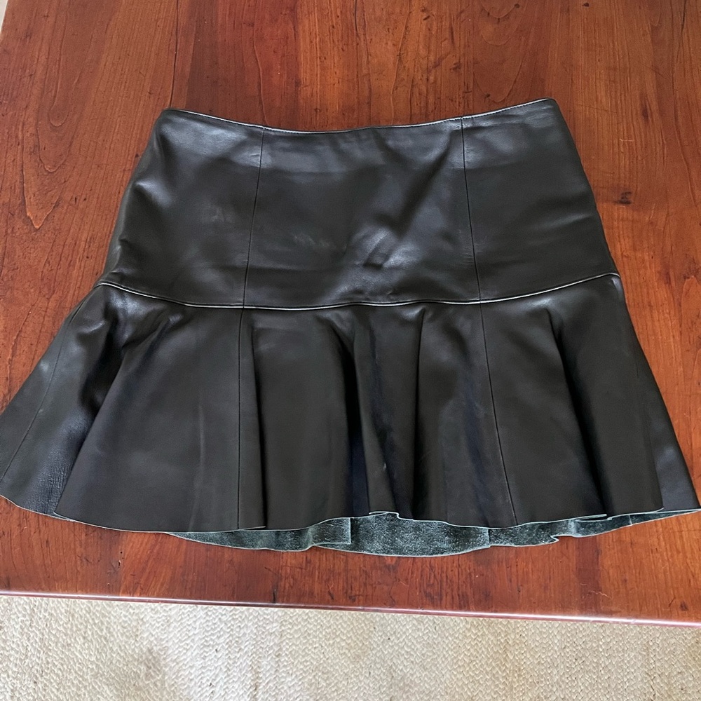 POLO Ralph Lauren Genuine Leather black skirt.